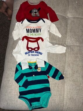 Carter's Red Baby Onesie with Dog Design